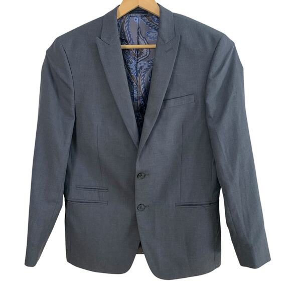 Andrew Fezza Size 40R Men's Two Button Sport Coat Blazer Jacket Gray Business - Picture 1 of 13